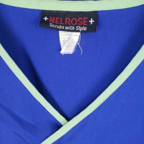 Melrose Blue and Lime Green Scrub Set Sz 2XL - Picture 3 of 9